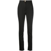 Balmain Svarta Ull Skinny Byxor Black, Dam