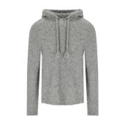 Amaránto Grå Stickad Hoodie med Raglanärmar Gray, Herr