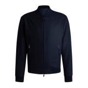 Hugo Boss Blå Slim Fit Jacka i Ullblandning Blue, Herr