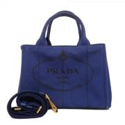 Prada Vintage Pre-owned Canvas prada-vskor Blue, Dam