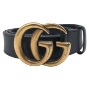 Gucci Vintage Pre-owned Laeder skrp Black, Herr