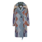 Bazar Deluxe Navajo ullparka med avtagbar ecofurkrage Multicolor, Dam