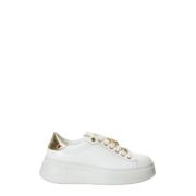 Gio+ Vita lädersneakers med strassaccessoar White, Dam