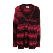 The Attico Röd Ull Cardigan Tröja Red, Dam