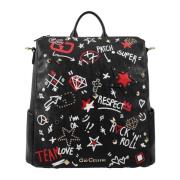 Gio Cellini Svart dekorativ studded ryggsäck Multicolor, Dam