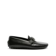 Roberto Cavalli Svarta läderloafers casual platt Black, Herr