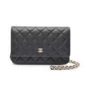 Chanel Vintage Pre-owned Laeder crossbodyvskor Black, Dam