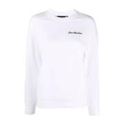 Love Moschino Avslappnad Långärmad Vit Bomullssweatshirt White, Dam