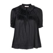 Ulla Johnson Elegant Svart Polyester Blus Black, Dam