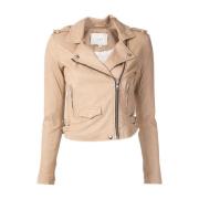 IRO Beige Läderjacka Casual Stil Beige, Dam