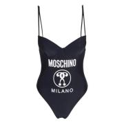 Moschino Baddräkt med logotryck och push up-kupor Black, Dam