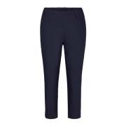 LauRie Slim Capri Byxor Navy Kvalitet Blue, Dam