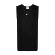 Courrèges Svart Ribbstickad Tanktopp Black, Dam