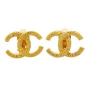 Chanel Vintage Pre-owned Metall rhngen Yellow, Dam