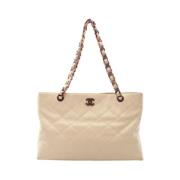 Chanel Vintage Pre-owned Laeder totevskor Beige, Dam