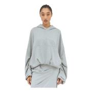 Dries Van Noten Ballong Hem Hoodie Gray, Dam