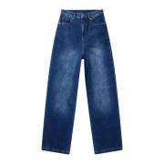 Munthe Klassiska Indigo Wide Leg Jeans Blue, Dam