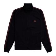 Fred Perry Kontrastband Tracktop Bomull Polyester Black, Herr