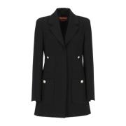 Max Mara Studio Svart Blazer med Fickor Black, Dam