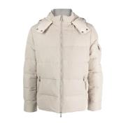 Eleventy Beige Puffer & Down Jacket med huva Beige, Herr