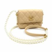 Chanel Vintage Pre-owned Laeder chanel-vskor Beige, Dam