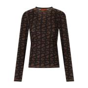 Stine Goya Brun Monogram Långärmad T-shirt Brown, Dam