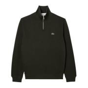 Lacoste Hög hals bomulls sweatshirt med halv dragkedja Green, Herr