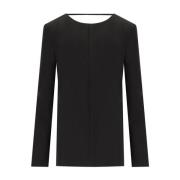 Federica Tosi Svart Cady Blus med Elegant Design Black, Dam