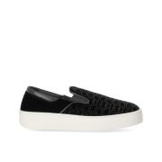 Emporio Armani Svart Monogram Slip-On Sneaker Black, Dam