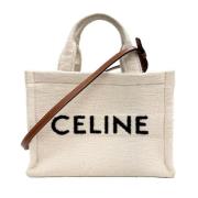 Celine Vintage Pre-owned Canvas handvskor Beige, Dam