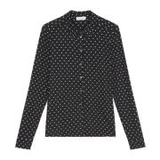 Marc O'Polo Vanlig jersey tryckblus Black, Dam