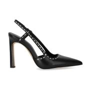 Michael Kors Svarta läderpumps med slingback Black, Dam