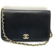 Chanel Vintage Pre-owned Laeder crossbodyvskor Black, Dam