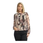 2-Biz Didem.Wi24 Blus Puder Print Beige, Dam