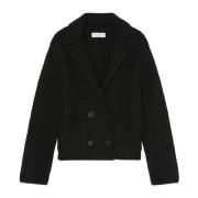 Marc O'Polo Chunky lapel cardigan relaxed Blue, Dam