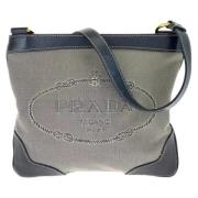 Prada Vintage Pre-owned Canvas crossbodyvskor Black, Dam