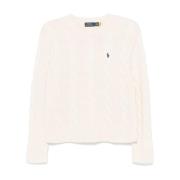 Polo Ralph Lauren Vit Tröja Klassisk Långärmad Pullover White, Dam