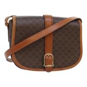 Celine Vintage Pre-owned Canvas axelremsvskor Brown, Dam