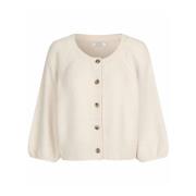 Masai Elegant Feminin Kofta med Puffärmar Beige, Dam