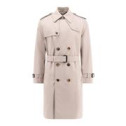 Burberry Klassisk rutig bomullsblandad trenchcoat Gray, Herr