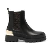 Michael Kors Svart läder ankel bootie Black, Dam