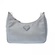 Prada Vintage Pre-owned Nylon axelremsvskor Blue, Dam