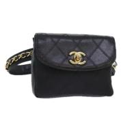 Chanel Vintage Pre-owned Laeder crossbodyvskor Black, Unisex