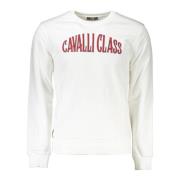 Cavalli Class Vit Sweatshirt med Broderad Logotyp White, Herr