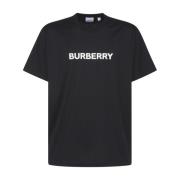 Burberry Svart Crewneck T-shirt med ikoniskt logotyp Black, Herr