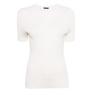 Joseph Satinribbad Kortärmad T-shirt Vit White, Dam