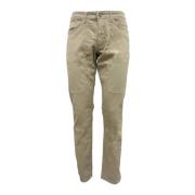 Jeckerson Beige Slim Fit Bomullsbyxor med Lappar Beige, Herr