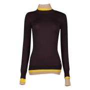 Fendi Lila ull turtleneck tröja Purple, Dam