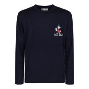 MC2 Saint Barth Ull crew neck tröja med logotyp Blue, Herr