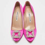 Manolo Blahnik Pre-owned Pre-owned Satin klackskor Pink, Dam